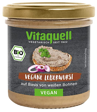 Vitaquell Vegane Leberwurst auf Basis von weißen Bohnen, 125 g im Glas - fit and life shop