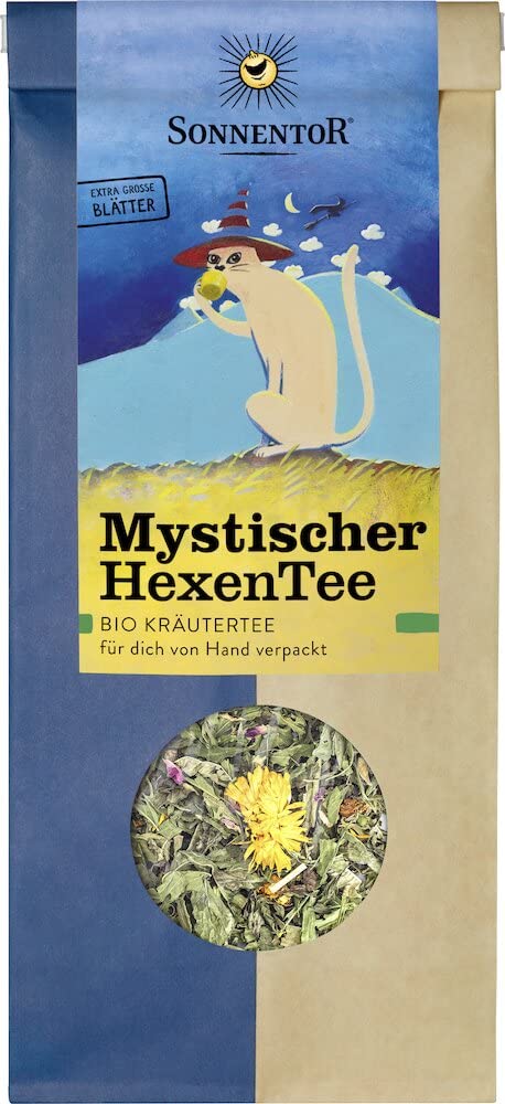 Bio Mystischer HexenTee lose von Sonnentor, lose Teeblätter in 2x40g Packung, aromatischer Kräutertee in einer offenen Packung