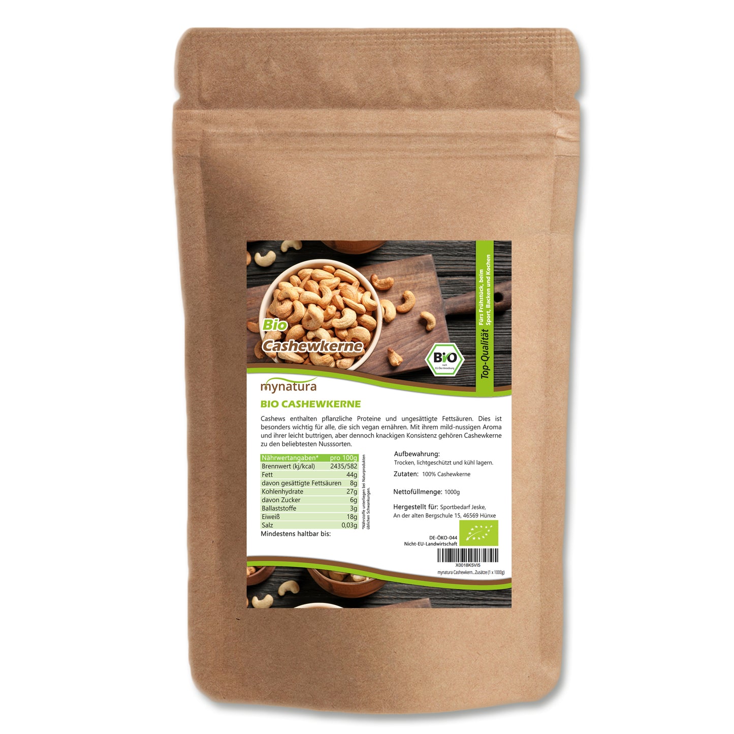 Mynatura Bio Cashewkerne – 1000g