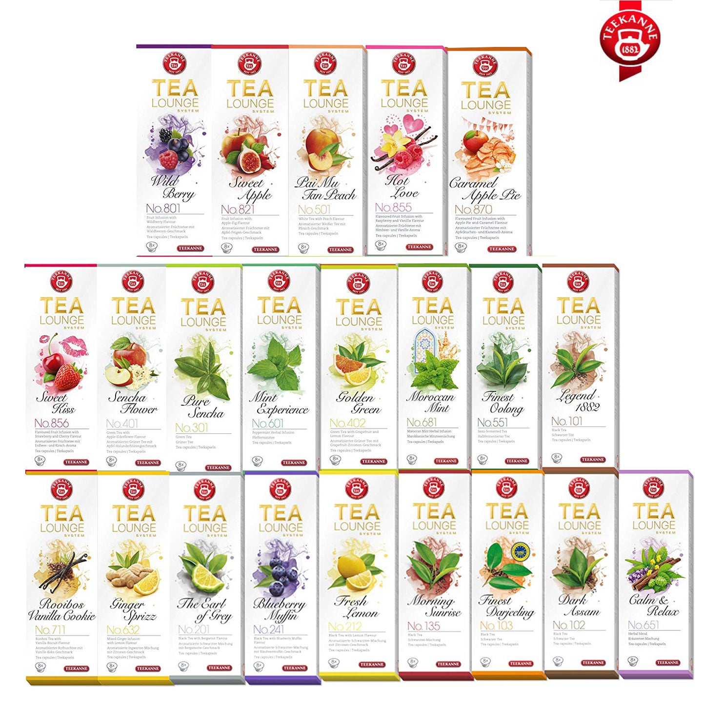 Teekanne Teelounge - 3er Pack - verschiedene Sorten (3x8) Kapseln