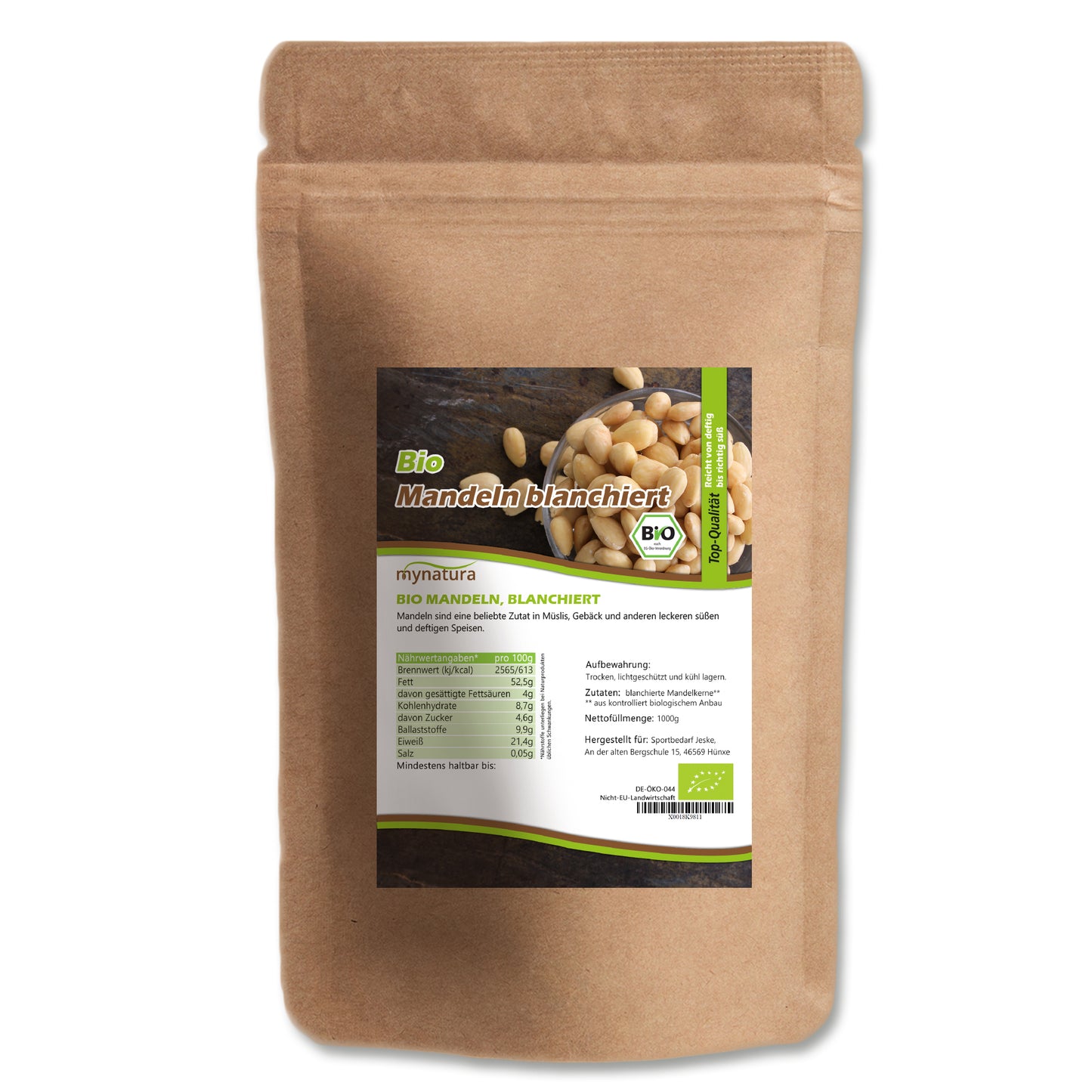 Blanchierte Bio-Mandelkerne von Mynatura  (1 kg)