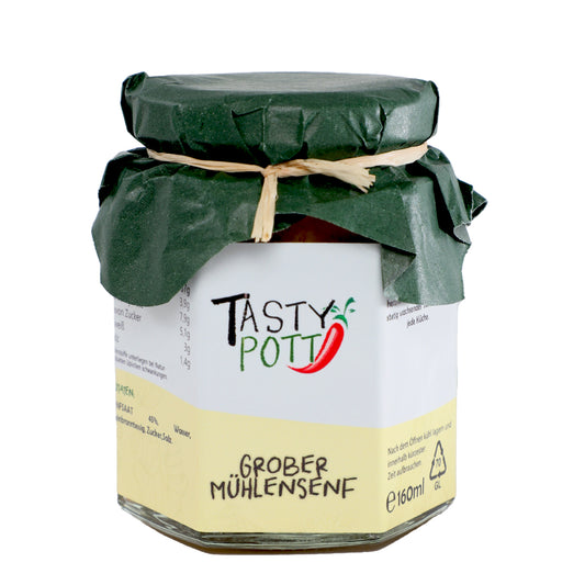 Tasty Pott Senf Auswahl - verschiedene Sorten im Glas