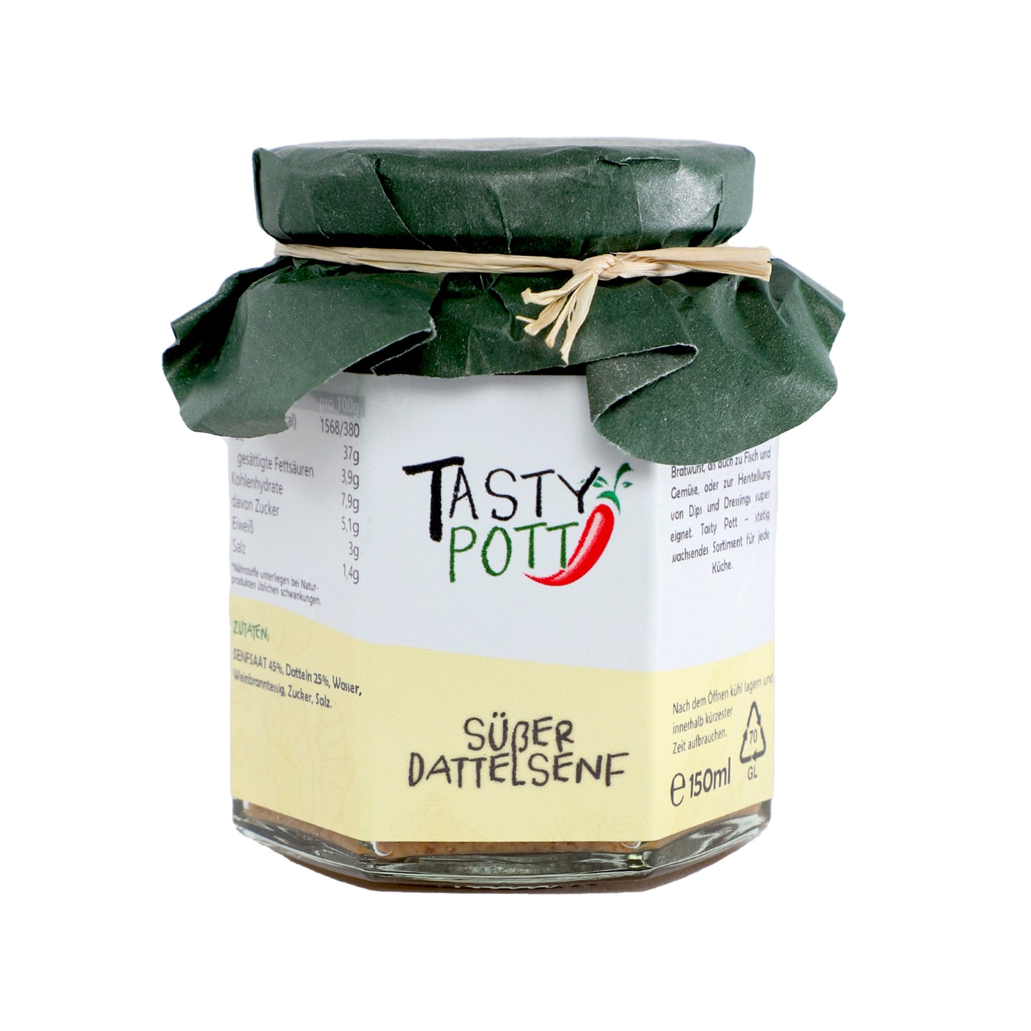 Tasty Pott Senf Auswahl - verschiedene Sorten im Glas