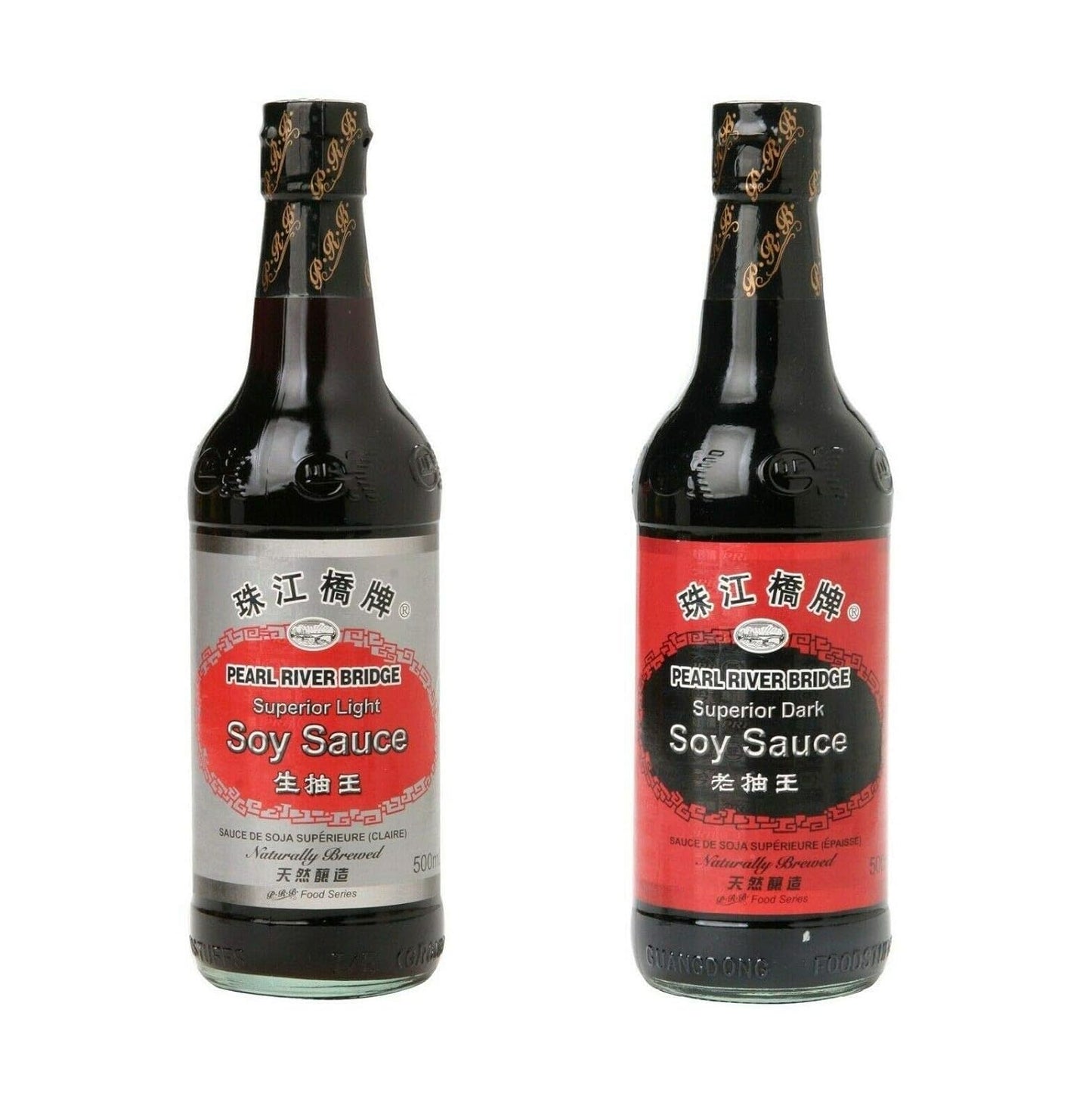 Pearl River Bridge Doppelpack:Sojasauce Hell + Dunkel Mix Sojasoße(2x500ml) - fit and life shop