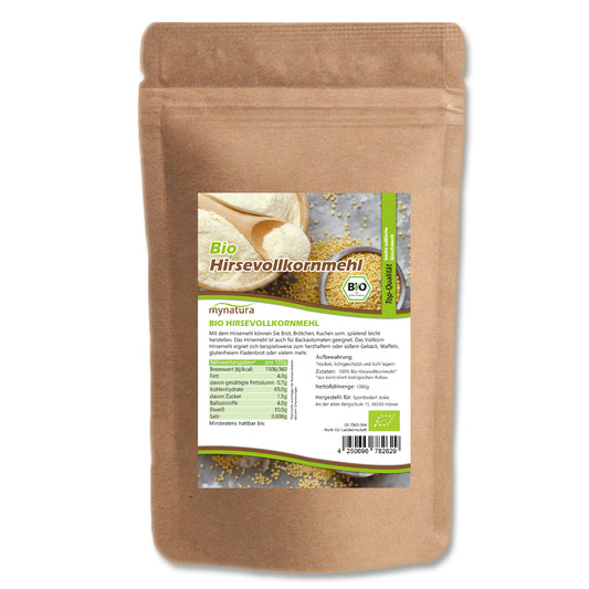 Mynatura Bio Hirsemehl – Glutenfrei - im Beutel 1kg in verschiedenen Größen