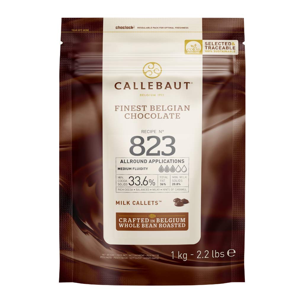 CALLEBAUT Receipe No. 823 - Kuvertüre Callets, Vollmilch Schokolade, 33,6% Kakao (1Kg) - fit and life shop