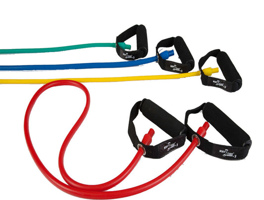 Dittmann BodyTube Gymnastikband mit Schaumgriff, verschiedene Stärken, Fitnesszubehör für Krafttraining und Dehnung