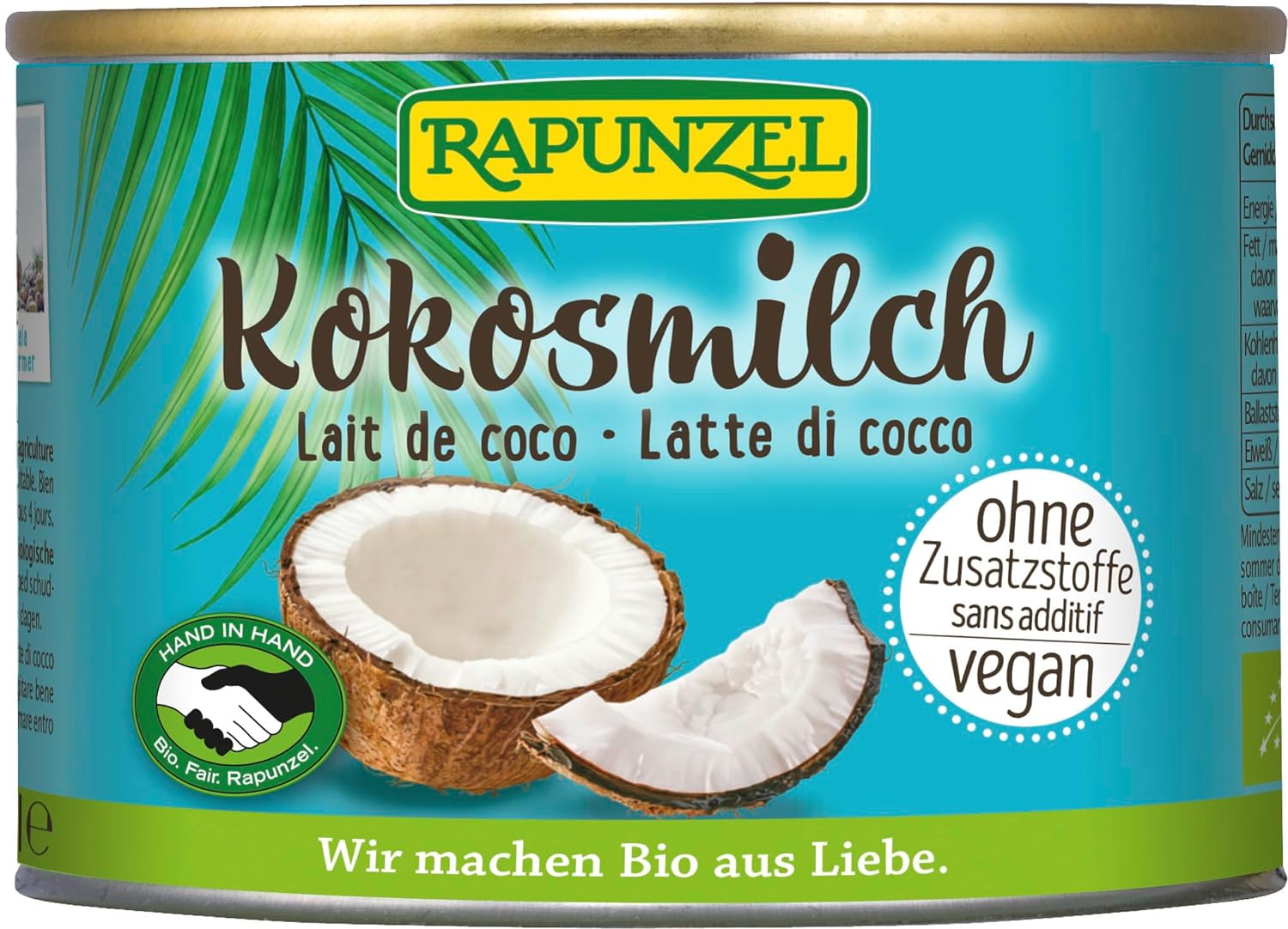 Rapunzel Bio Kokosmilch HIH  200 ml - fit and life shop
