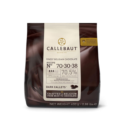 CALLEBAUT Receipe No. 70-30-38  Kuvertüre Callets,70% Kakao, (400g) - fit and life shop