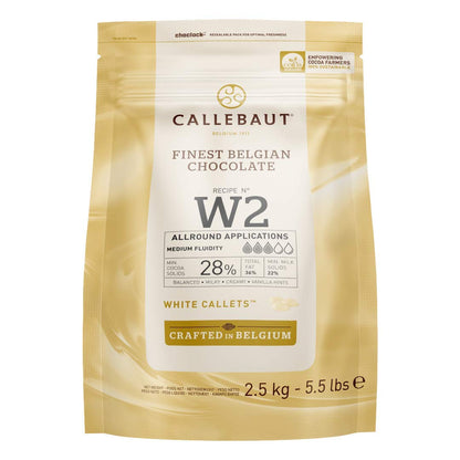 Callebaut W2 Kuvertüre Callets weiße Schokolade 28% Kakao