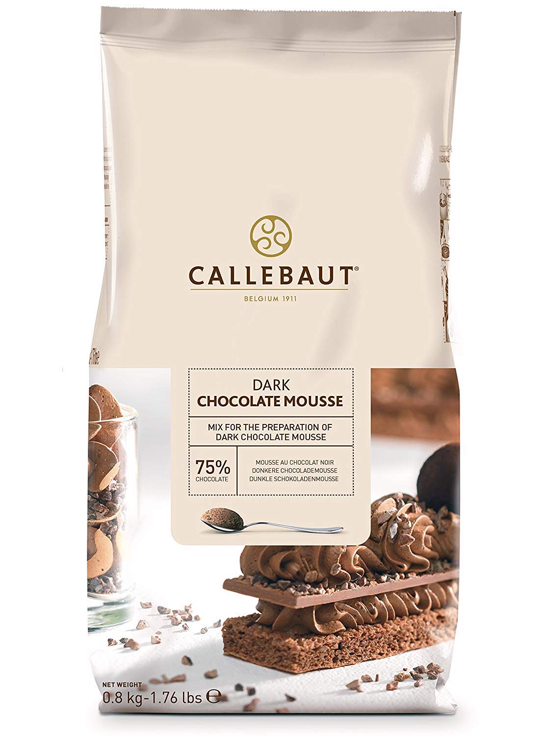 Callebaut Dark Chocolate Mousse - 75% Chocolate 800g