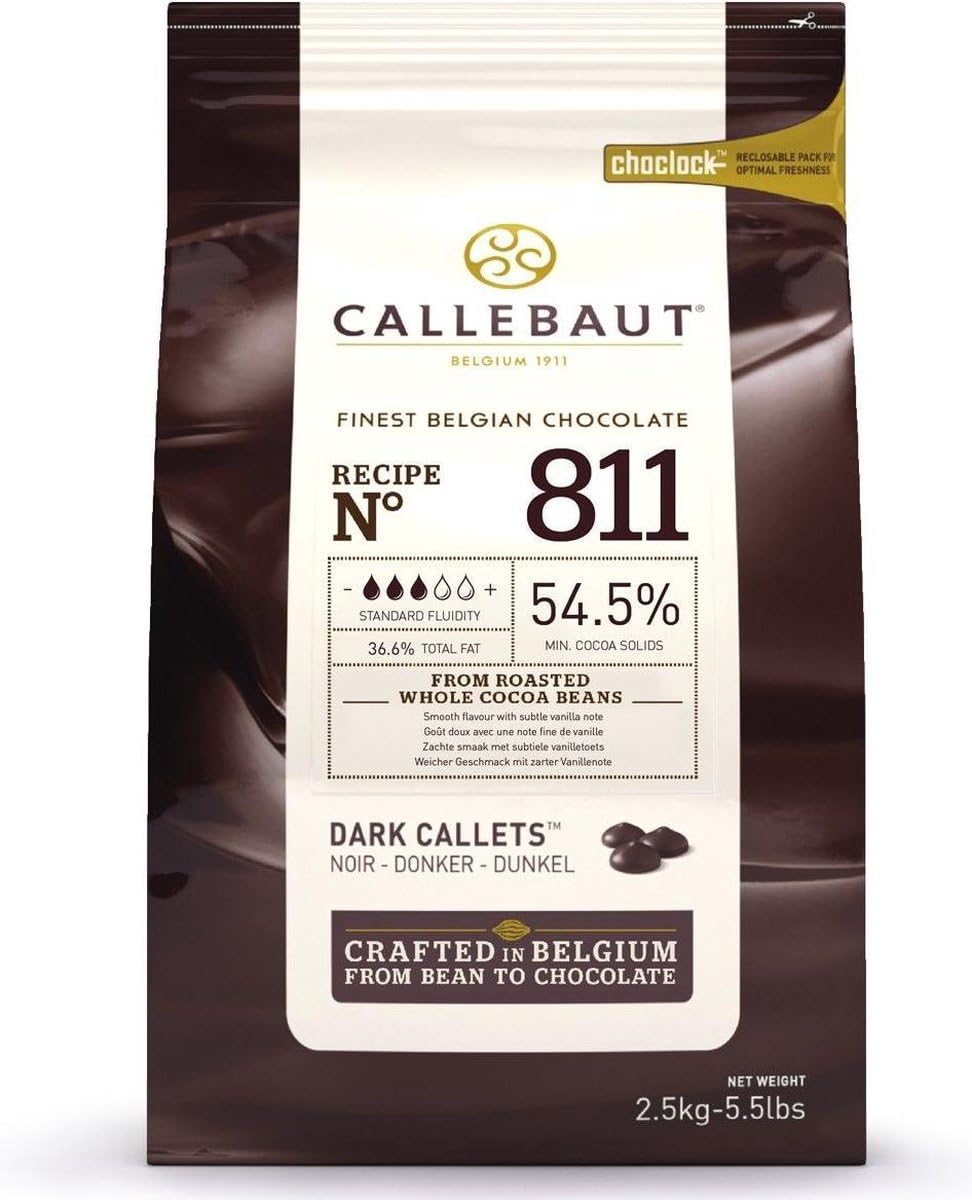 Callebaut Receipe No. 811 Kuvertüre Callets, Zartbitterschokolade, 54,5% Kakao(2500g) - fit and life shop