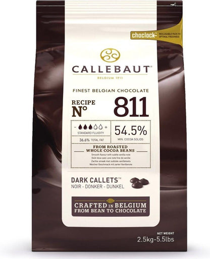 Callebaut Receipe No. 811 Kuvertüre Callets, Zartbitterschokolade, 54,5% Kakao(2500g) - fit and life shop