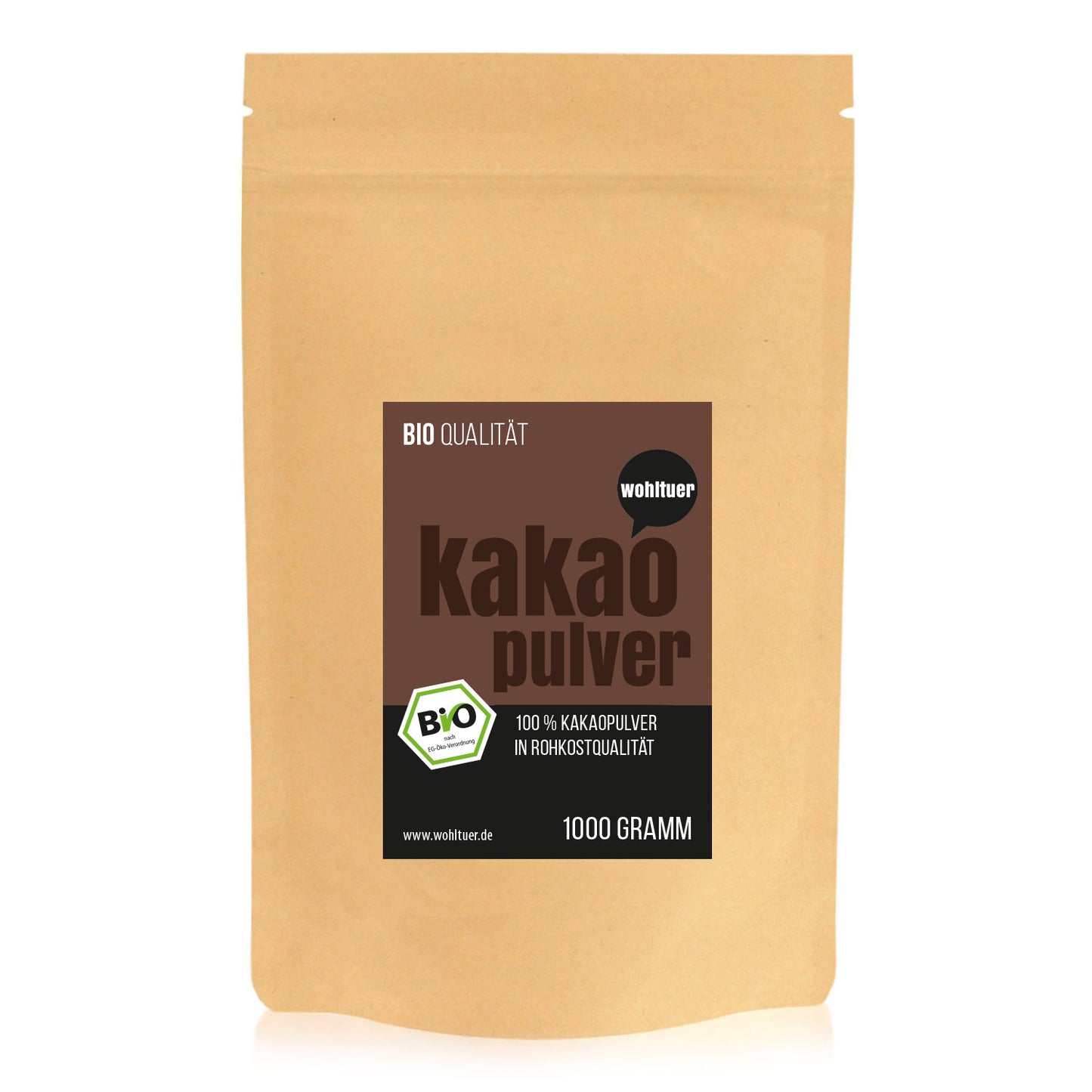Wohltuer Bio Kakaopulver kaltgepresst - 1000g