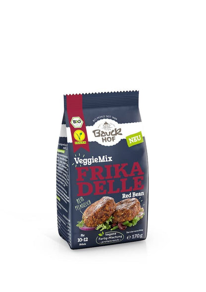 Bauckhof Bio VeggieMix Frikadelle in einer Pfanne, vegetarisch, aus biologischen Zutaten, für leckere Gerichte, 170g Packung