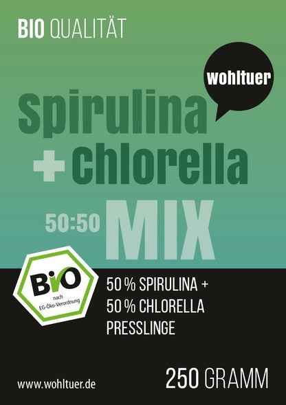 Wohltuer Spirulina + Chlorella Bio Algen Mix Tabletten - 250g