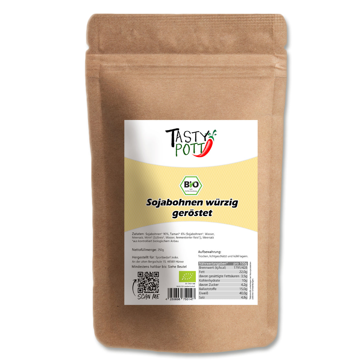 Tasty Pott Bio Sojasnack geröstet und gesalzen - 1kg - im Beutel