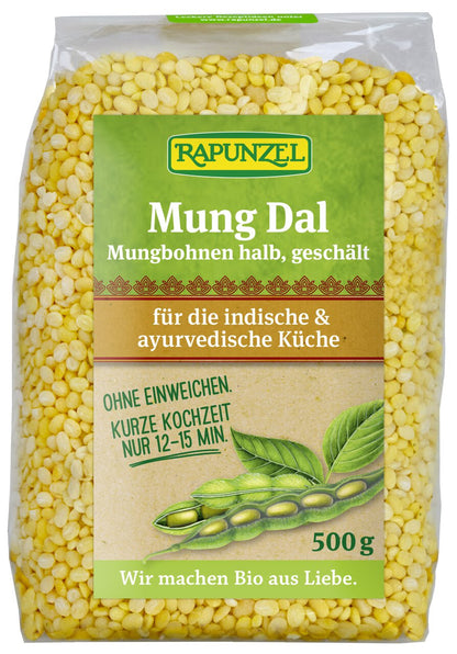 Rapunzel Mung Dal, Mungbohnen halb, geschält , (500g) - fit and life shop