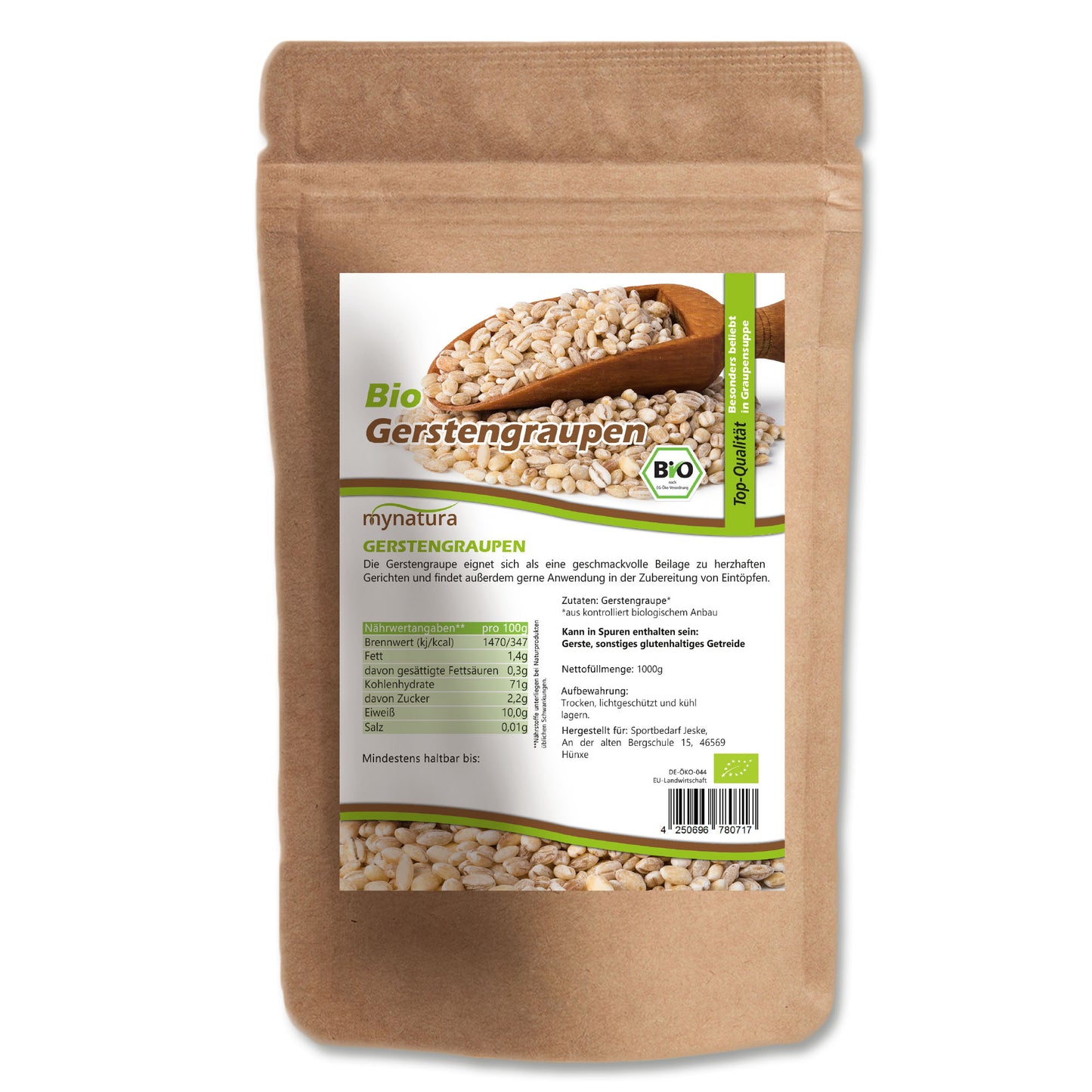 Mynatura Bio Gerstengraupen - 1000g in verschiedenen Größen