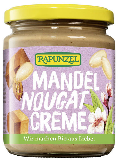 Bio Mandel-Nougat Creme von Rapunzel, 250g, cremige Nuss-Nougat-Creme in Glas, ideal zum Kochen und Backen
