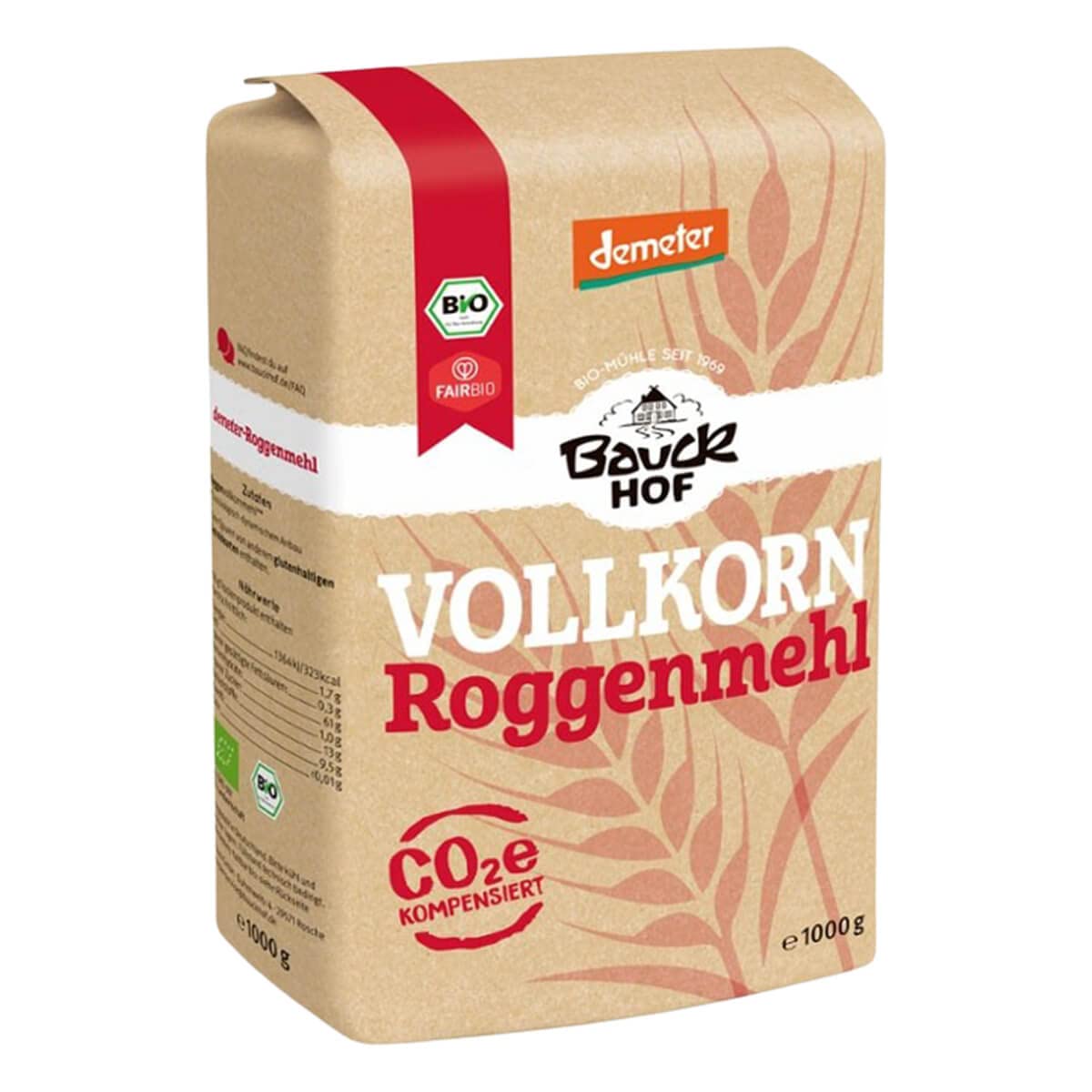 Bauckhof Bio Roggenmehl Vollkorn Demeter 1kg