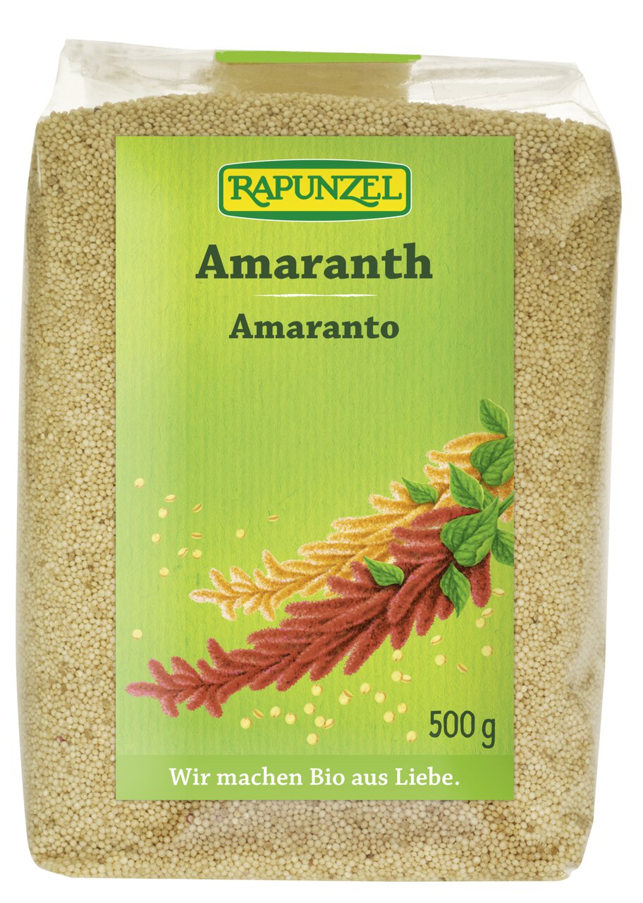 Bio Amaranth Samen von Rapunzel, Küchenzutat in einer Packung, grüne Amaranth-Samen für gesunde Ernährung