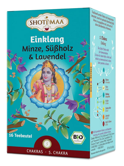 Shoti Maa, BioAyurvedaTee Einklang Minze Süßholz Lavendel Grüner Tee, (32g) - fit and life shop