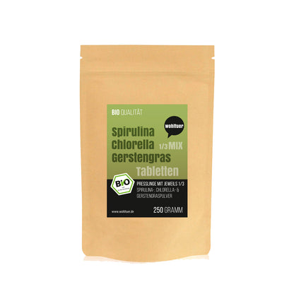 Wohltuer Spirulina Chlorella Gerstengras Mischung - 250g