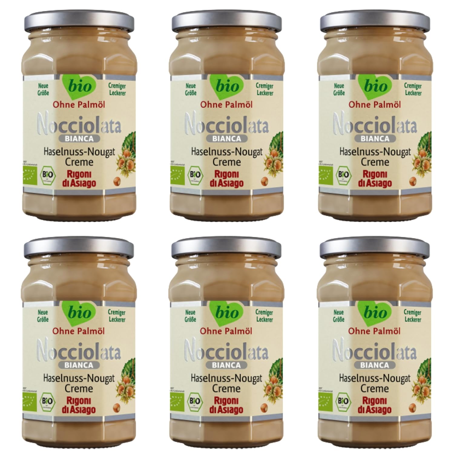 Rigoni di Asiago Nocciolata - weiße Schokolade, Haselnusscreme(6x250g) - fit and life shop