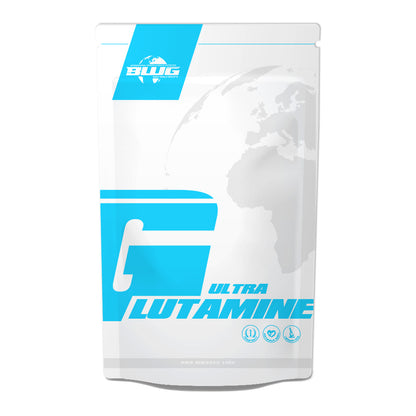 Beutel mit BWG Ultra L-Glutamin und Vitamin B6 von BodyworldGroup, 1000g, Pulverform für Nahrungsergänzung