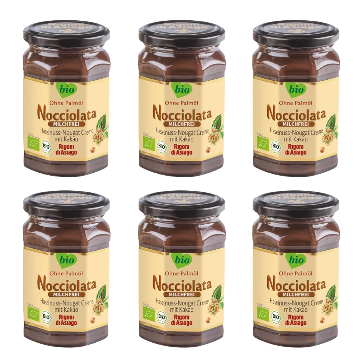 Rigoni di Asiago Nocciolata - Milchfreie - Haselnusscreme ohne Palmöl (6x250g) - fit and life shop
