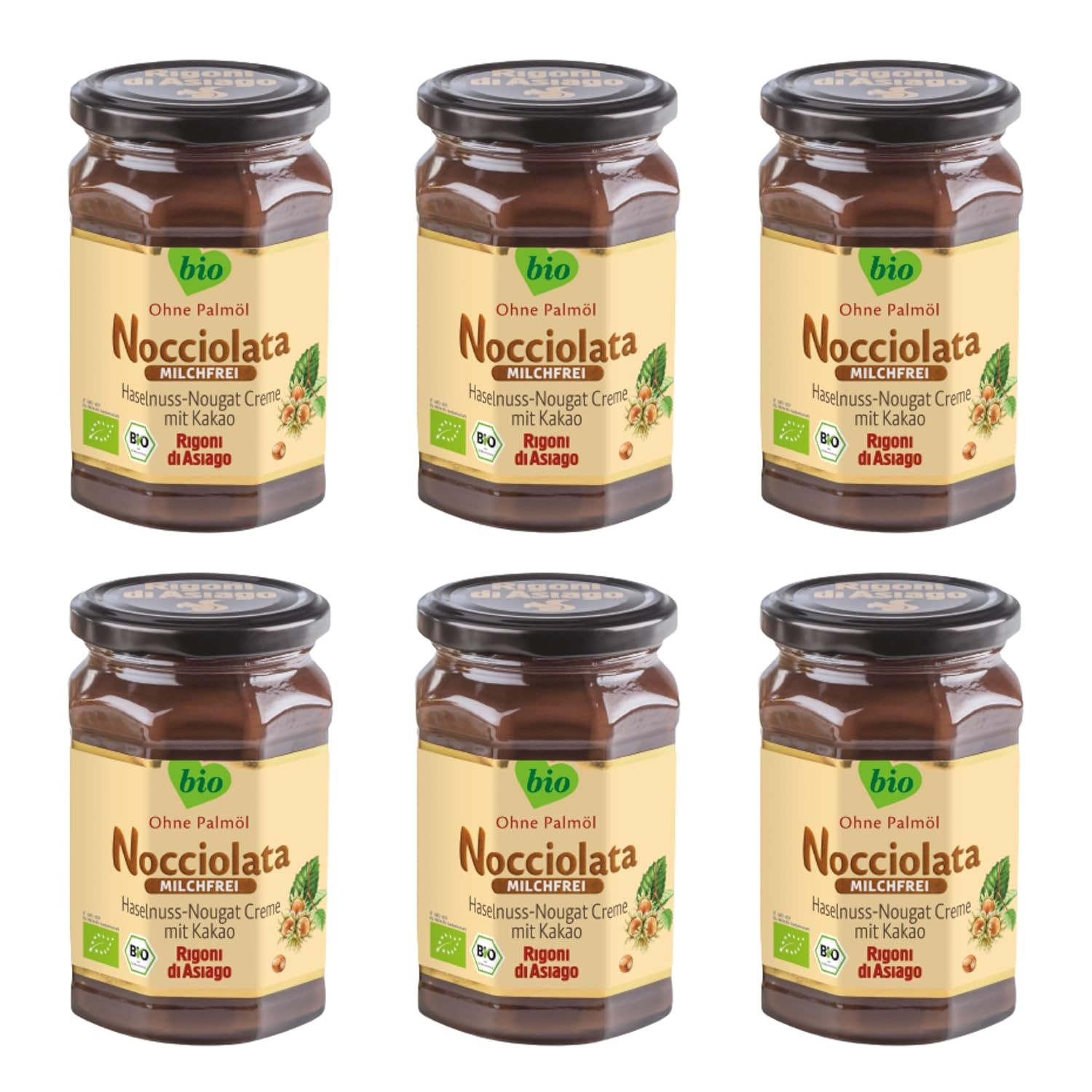 Rigoni di Asiago Nocciolata - Milchfreie - Haselnusscreme ohne Palmöl (6x250g) - fit and life shop
