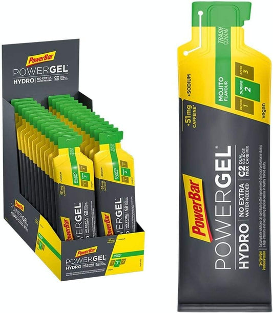 PowerBar PowerGel Hydro 24x67ml - High Carb Energie Gel + C2MAX + Natrium + 51mg Koffein