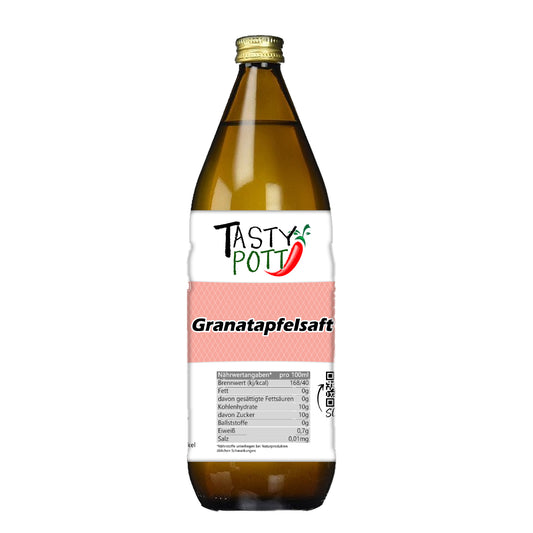 Granatapfelsaft - Granatapfel Direktsaft aus 100 % Muttersaft  - 1000ml Flasche Tasty Pott - fit and life shop