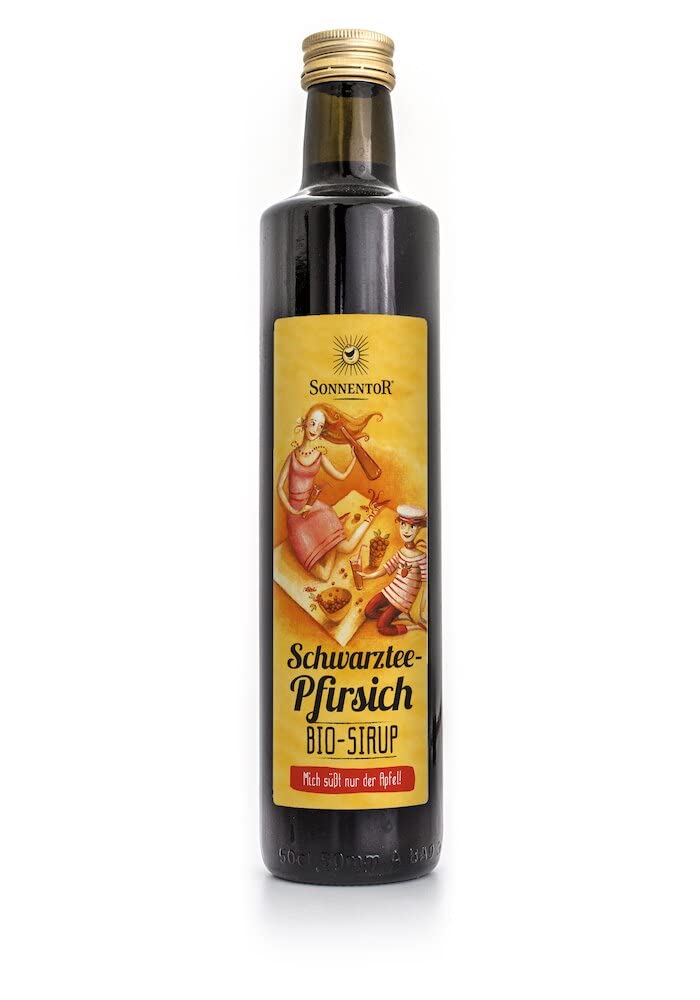 Sonnentor Bio Schwarztee-Pfirsich Eistee Sirup (2x 500ml)