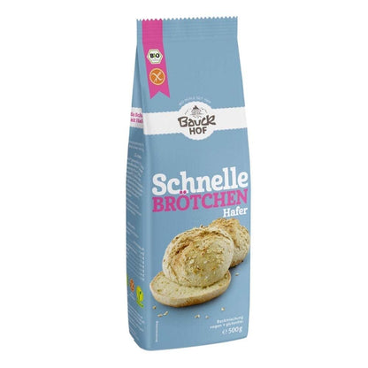 Bauckhof Schnelle Brötchen Hafer - Bio Backmischung - glutenfrei (6x 500g)