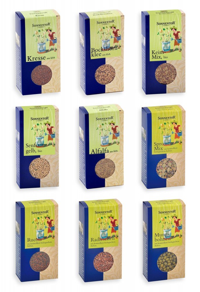 Sonnentor Keimsprossen Sortiment mit 9 Sorten (Bio-Keimsprossen) - fit and life shop