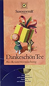 Sonnentor Bio Dankeschön Kräutertee in Doppelkammerbeutel, frisch und aromatisch, für wohltuenden Teegenuss.