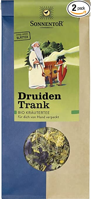 Bio Druidentrank Kräutertee von Sonnentor, lose, für ein natürliches Frühstück, mit getrockneten Kräutern in einer Packung.