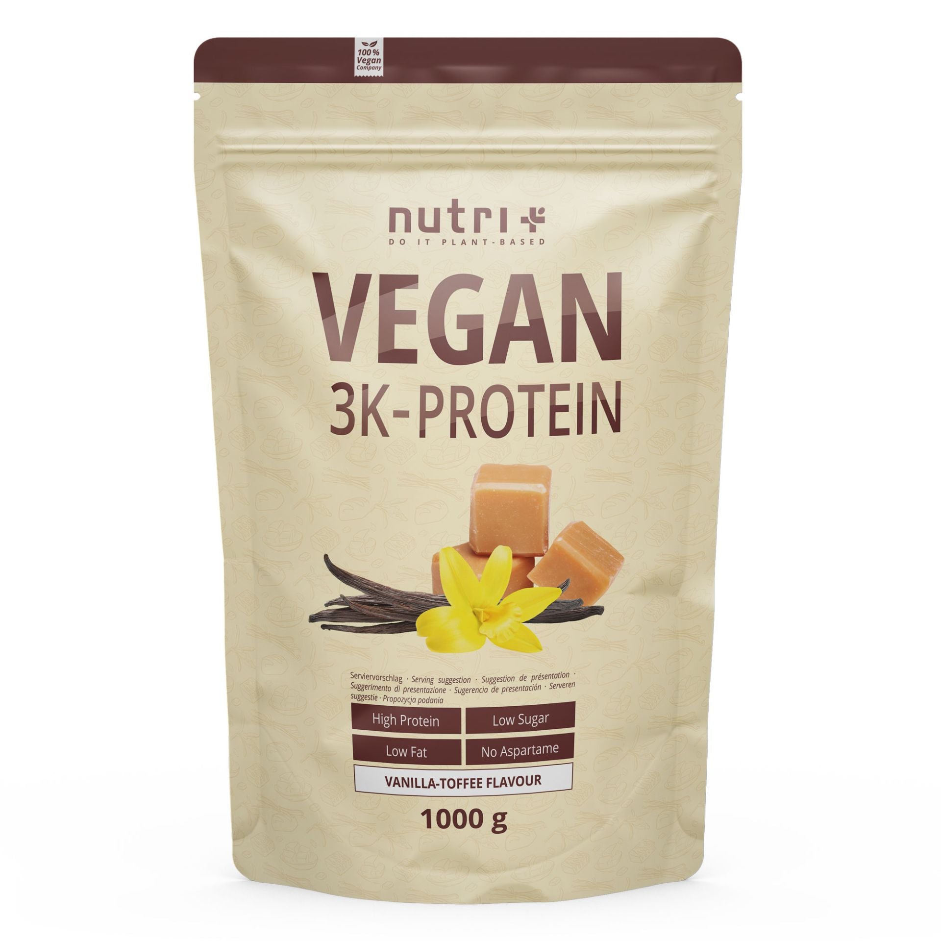 Nutri+ Veganes 3K Eiweißpulver 1000g - fit and life shop