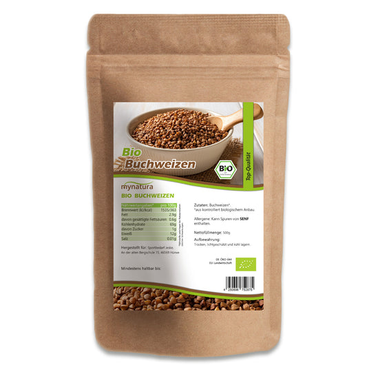 Mynatura Bio Buchweizen – ganze Körner in verschiedenen Größen