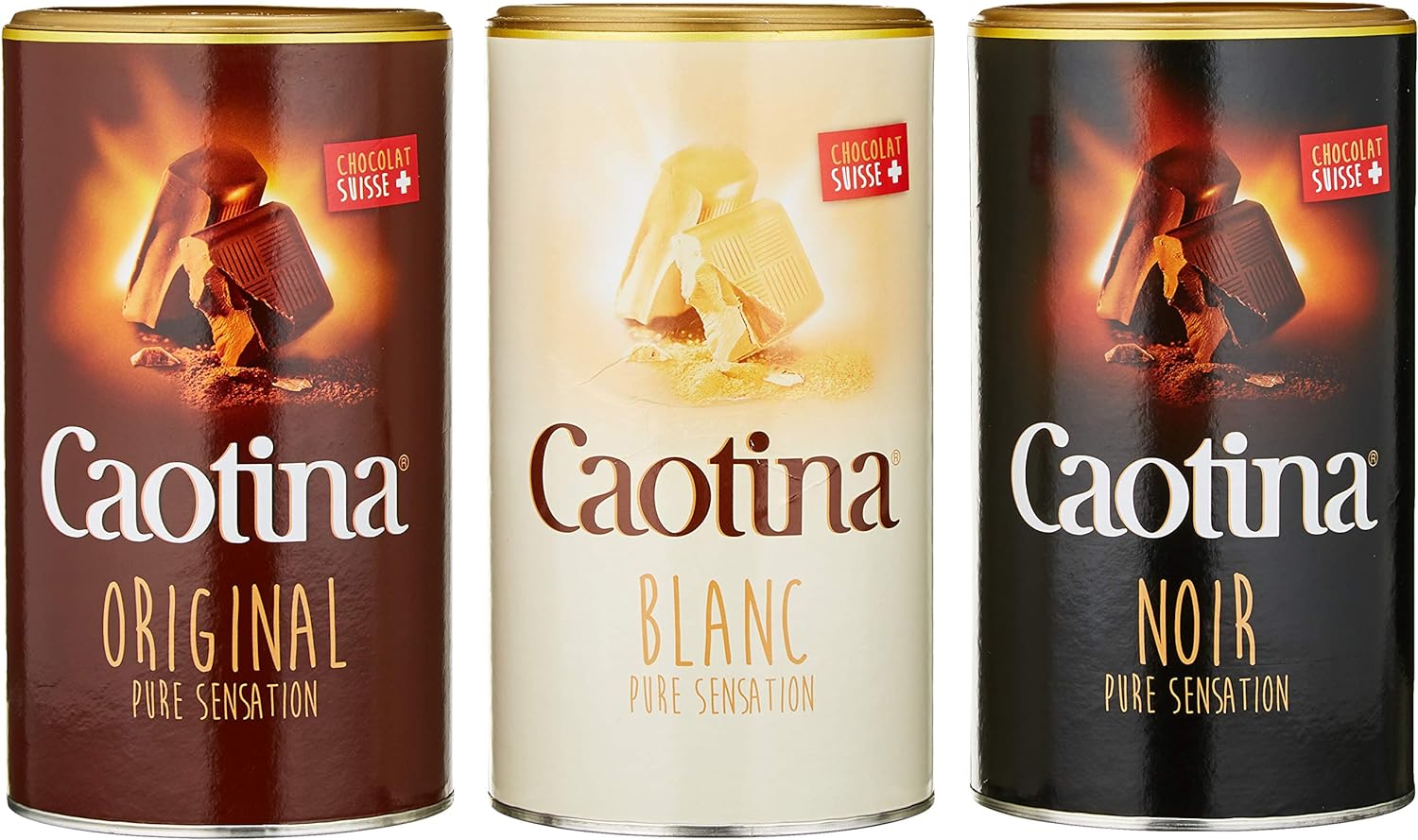 Caotina, original, noir, blanc, Kakao Pulver mit Schweizer Schokolade(3 x 500g) - fit and life shop