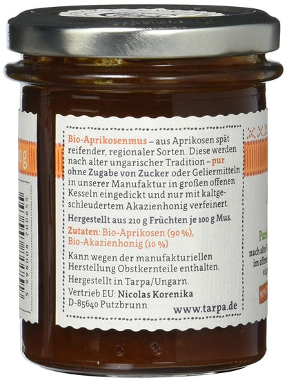 Tarpa Bio Aprikosenmus mit Akazienhonig - fit and life shop