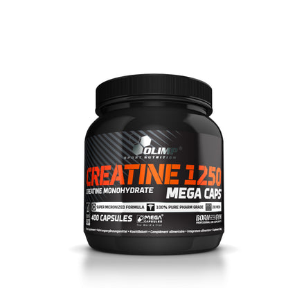 Olimp Creatine Mega Caps, 400 Kapseln, Nahrungsergänzungsmittel mit Kreatin in Kapselform, für Muskelkraft und Leistungssteigerung