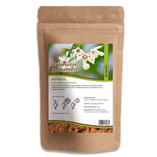 Gemahlene Colanüsse von Mynatura zum Backen, 250g Packung, feine Nüsse für Kuchen und Gebäck.