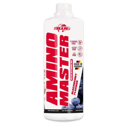 BWG Amino Liquid Master BCAA + Arginin Konzentrat in Blackberry, flüssiges Amino-Getränk, 1000ml.