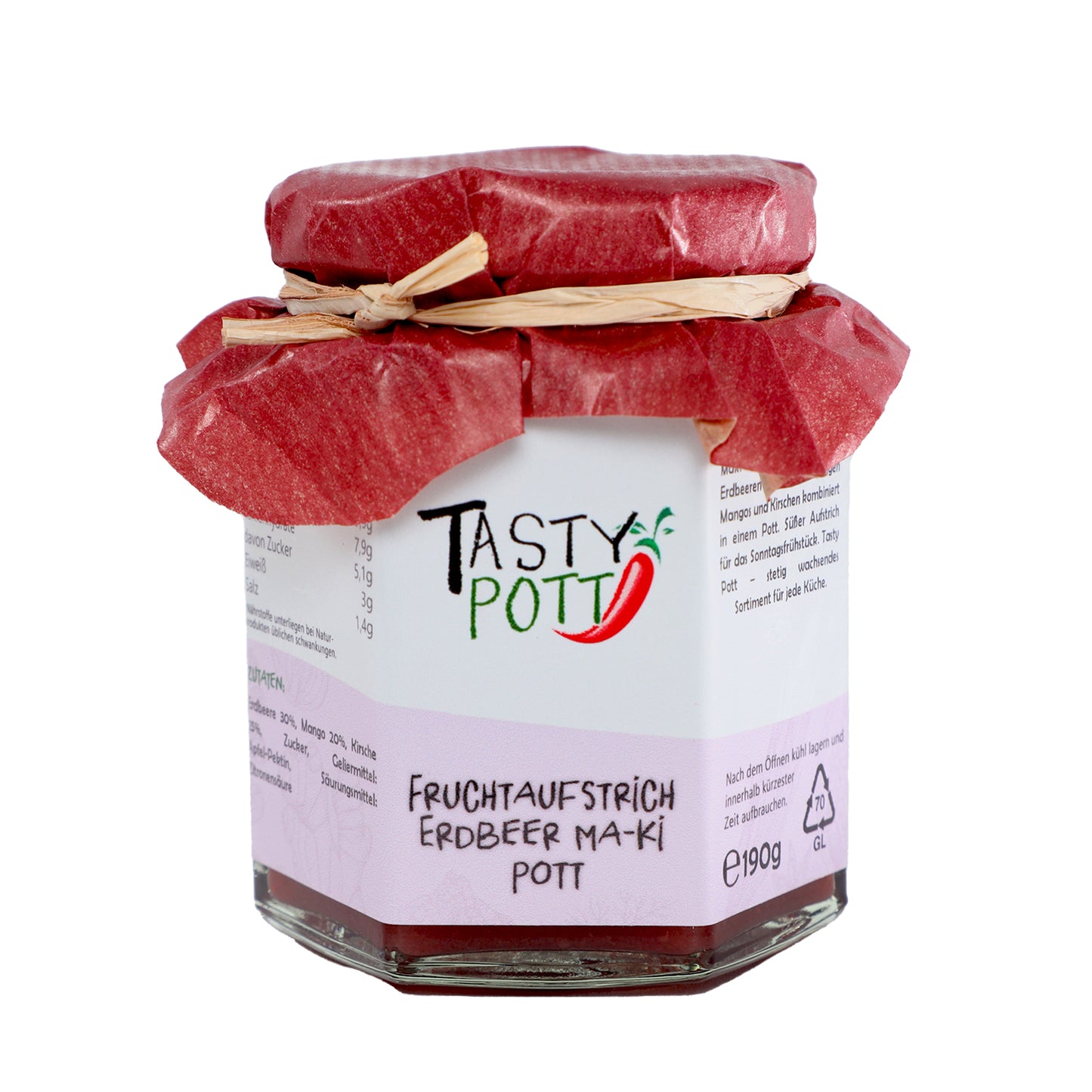 Fruchtaufstrich Auswahl - Aufstrich Marmelade - Im Glas von Tasty Pott - fit and life shop