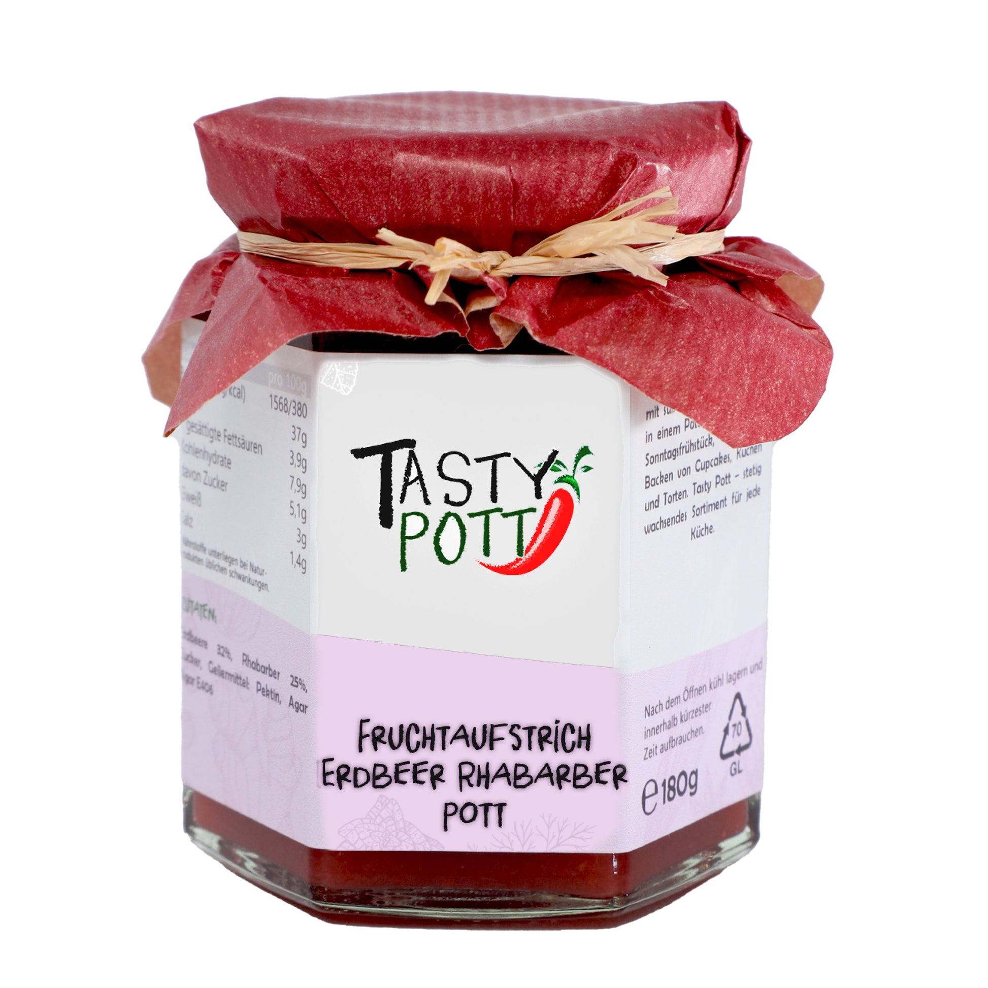 Fruchtaufstrich Auswahl - Aufstrich Marmelade - Im Glas von Tasty Pott - fit and life shop