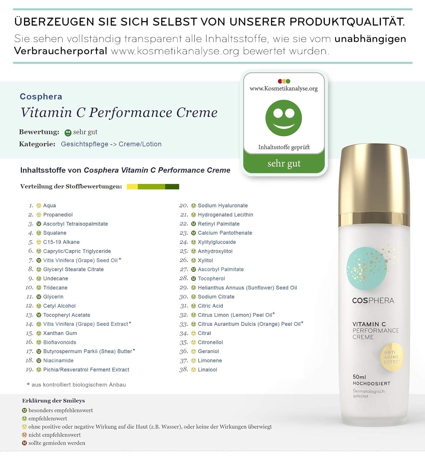 Cosphera Vitamin C Performance Creme - 50ml