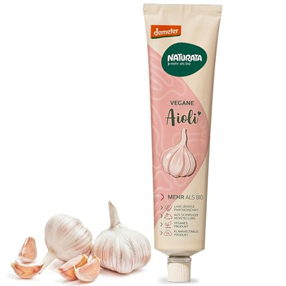Naturata Vegane Aioli - demeter - Tube 190ml | Knoblauch-Creme ohne Ei